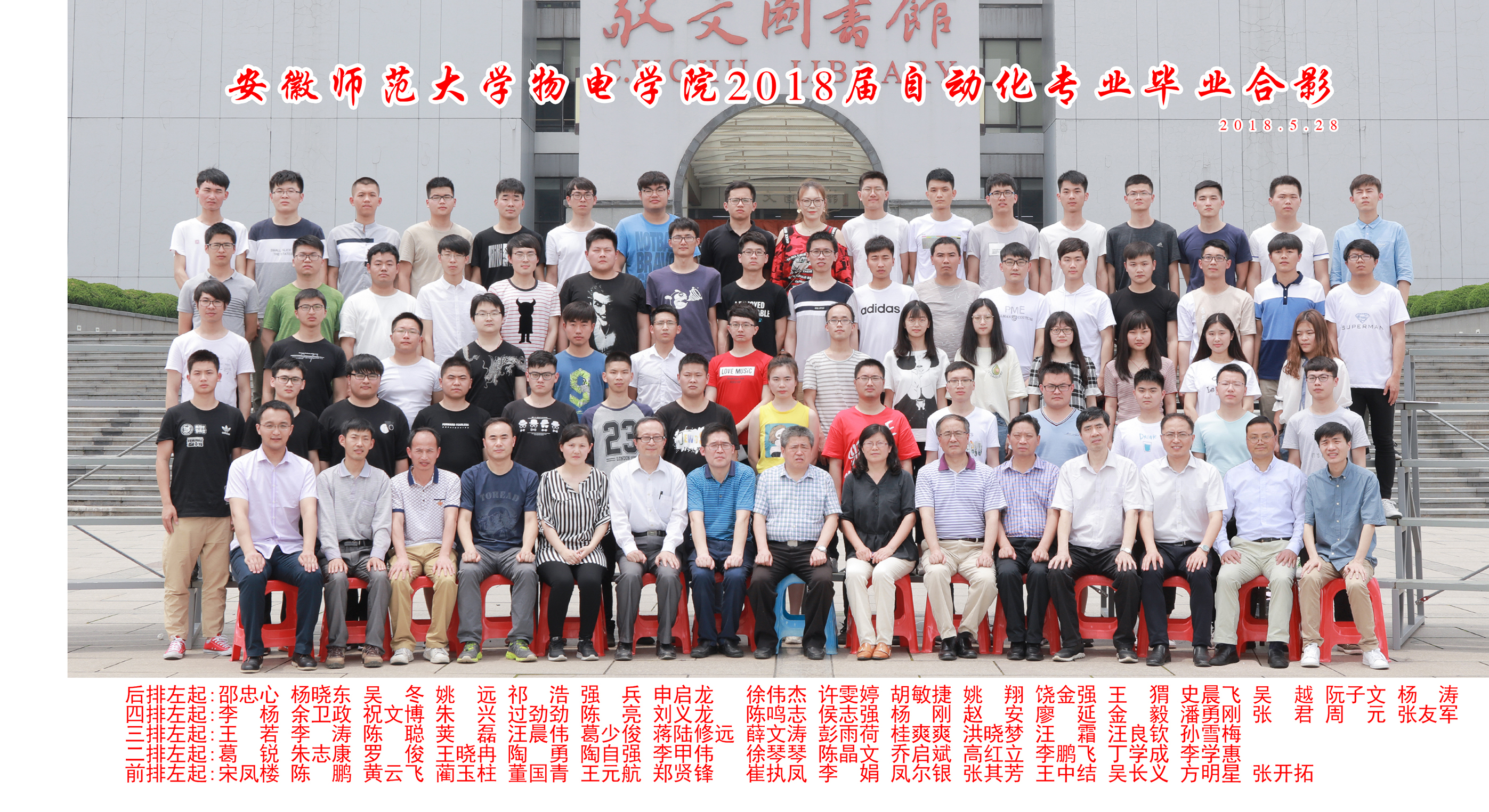 2018届自动化专业毕业合影(便服)-安徽师范大学档案馆